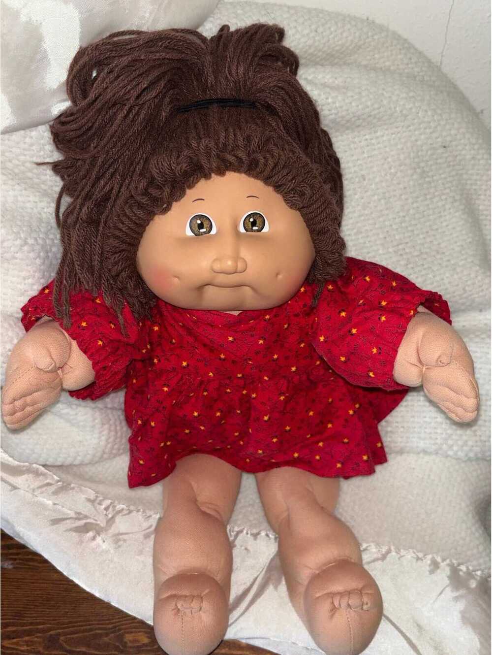 Cabbage Patch Kids Girl Doll HM #2 Brunette Red Dress